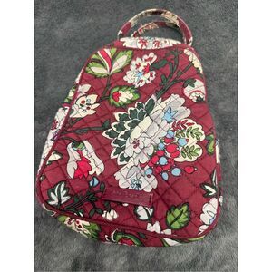 Vera Bradley burgundy lunch bag with ID holder #school #lunch